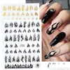 Stickers Decals Fire Flame 3D Nail Gold White Black Nails Art Foil Decal Slider Winter Adhesive Manicure Decoration Accessorieschc Dhjnj