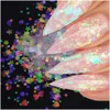 Nail Glitter Art Ab Camaleão Cor Lantejoulas Flocos Uv Gel Polonês Estrela Coração Flor Paillette Decorações Chab01-15-1 Drop Delivery H Dhrsq