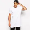 Heren T-shirts merk heren katoenen kleding witte lange T-shirt hiphop mannen T-shirt lange lengte man tops Tee lange lijn tshirt voor mannelijke 230706