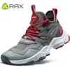 Laarzen rax hardloopschoenen menwomen outdoor sport schoenen ademen lichtgewicht sneakers lucht gaas bovenste antislip natuurlijke rubber buitenzool