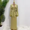 Ethnic Clothing 2023 Ramadan Muslim Dress Top Suit Sets Eid Mubarak Chiffon Open Abaya Kimono Dubai Islam Kaftan Clothes Abayas For Women