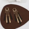 Boucles d'oreilles pendantes WeSparking 1 paire plaqué or chaîne barre en métal gland goutte pour les femmes coeur Huggie cerceau bijoux de mode