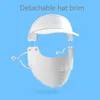 Cachecóis Máscara facial de proteção solar com chapéu destacável, aba ajustável para orelha, proteção anti-UV para esportes ao ar livre de verão