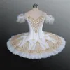 Blanc Or Fée Poupée Pancake Plateau Performance Tutus Femmes Classique Ballet Costumes De Scène Adulte Professionnel Ballet Tutu225z