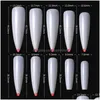 Kunstnagels 500 stks/set Stiletto Nail Tips Clear/Natural Fl Er Puntige Nep Vingernagels Acryl Uv Gel Polish Salon manicure Gereedschap Dro Dhcwd