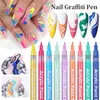 Nail Gel 1Pc Waterproof Nail Art Graffiti Pen Abstract Lines Flower Sketch Drawing Nail Painting Line Brush DIY Nail Accessories Tools 230706
