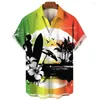 Männer Casual Hemden Hawaiian Surfen Hemd Für Männer 2023 Kurzarm Mode Strand Urlaub Männliche Kleidung Kragen Button Top Bluse