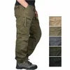 Mens Pants Casual Cargo MultiPocket Tactical Military Army Straight Loose Trousers Male Overalls Zipper Pocket Seasons 230706