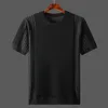 Men's T-Shirts Summer Men T-shirt Knitted Short Sleeves Top Sweater Men's Solid Color O-neck Pullover Thick Slim Knitted Tees D215 230706