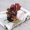 装飾花造花ローズアジサイの葉植物壁ブライダルブーケ家の装飾パーティー用品結婚式 Orangement Po 小道具