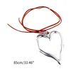 Chaînes E0BE mode coréenne cordon en cuir collier femmes réglable élégant métal amour coeur pendentif tour de cou bijoux cadeau de noël