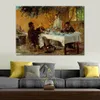 Beach Landscape Canvas Wall Art Breakfast in Sora Peder Severin Kroyer Painting Handmade Seascape Artwork Bedroom Decor