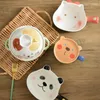 Tigelas Bonito Panda Prato De Massa De Cerâmica Utensílios de Mesa Criativos para Casa Para Salada Frutas Legumes Macarrão Tigela De Alça Única