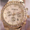 Relógios de pulso Cristal Genebra Metal Relógio de pulso Feminino Strass Ouro Feminino Analógico Quartzo Gota