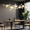 قلادة مصابيح Sandyha Nordic Iron Glass الثريا LED ديكورات غرفة بيضاء للفتيات الإضاءة