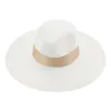 Chapeaux à large bord Chapeau de plage en paille Femmes Été Bande solide Luxe Casual Panama Hommes Soleil Classique Chapeau Femme Gorras