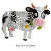 Garden Decorations LED Solar Light Daisy Cow Solar Statue Resin Ornament Yard Sculpture Figurine Lawn LED Light Statue Waterproof Garden Decor x0707