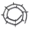 Chains S925 Sterling Silver Black Moissanite Spiked Tennis Link Chain Necklace For Women Men Hip Hop Bling Out Rapper Jewelry