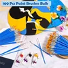 Stylos de peinture 100 pièces pinceaux ensemble pour enfants acrylique avec plat rond pointu artisanat aquarelle huile 230706