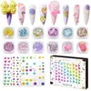 Nail Art Decorations Makartt Nail Decoration Set Harajuku Lover 12 Boxes Nail Jewels Sequins Nail Glitters with 3 Sheets Nail Prints Stickers DIY 230706