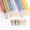 Nail Gel Nail Art Graffiti Pen Waterproof Painting Marker Pen for Nails Neon Gel Polish Drawing Pencil Manicure Brushes 230706