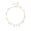 Choker Colorful Gemstone Chain Necklace Women's Simple Temperament Color-painted Drop Glaze Flower Neck