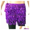 Home Clothing Belly Dance Costume Shine Tassel Fringe Hip Belt Waist Wrap Skirt Dancing 30Pcs/Lot T2I334 Drop Delivery Garden Wear Dh6Gp