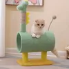 Drapak dla kota z legowiskiem, wyposażony w miękkie słupki i podkładki pokryte sizalem, z piłką do zabawy, doskonały dla kociąt i kotów