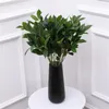 Fiori decorativi 1pc Verde artificiale Steli Vero tocco Finte foglie di eucalipto Stelo lungo Seta Floreale Per la casa Centrotavola di nozze