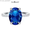 Bröllopsringar Shipei Classic 925 Sterling Silver Oval 9 12 MM Emerald Sapphire Ruby skapade Gemstone -förlovningsring Fina smycken Z230710