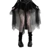 Jupes Noir Goth Tulle Jupe Irrégulière Longue Femmes Punk Grunge Rave Party Esthétique Sombre Lolita Gothique Tutu