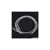 Gioielli 1mm 925 sterling sier catene di serpente liscio catena di donne dimensioni 16 18 20 22 24 28 28 pollici consegna all'ingrosso drop drop we dhfu8