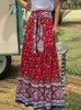 Skirts In for Women Oversize Print Casual Ball Gown Bowknot Loose Bohemia Midiskirt Temperament Elegant Long Skirt 230707