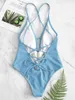 Two Piece Suits Sexy Solid Green Black Swimwear Women High Cut Swimsuit Backless Waist Swim Suit Beach Bathing Monokini 230706