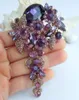 Broches 4.13 "Élégant Violet Strass Cristal Larme Broche Broche Pendentif EE06524C3