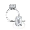 Кластерные кольца модный 6 Изумрудные срезанные сона бриллиантовое кольцо Женщины Ювелирные изделия из белого золота.