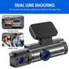 Dash Cam 3,16-tums körinspelare med dubbla linser Fram inuti kamera G-sensor Hd Night Vision Vidvinkel Bil Dvr