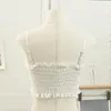 Regata feminina sexy floral rendada camisola feminina 2023 moda beleza sem costas sem mangas tops curtos preto/branco