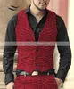 Gilet da uomo Gilet da uomo Slim Fit formale Tweed pied de poule Lana scozzese Casual Scollo a V Business Wedding Groomsmen Gilet grigio / bianco