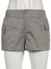 Sätt rapcopter y2k grå lastshorts pockets låg midja sportiga joggar retro mode streetwear haruku grund shorts byxor kvinnor