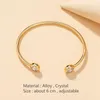 Bracelets à maillons bijoux minimalistes mode coréenne couleur or alliage métal double cristal strass réglable pour les femmes