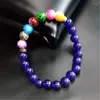 Hebra al por mayor Chakra pulsera hombres negro Lava curación equilibrio cuentas Reiki Buda oración piedra Natural para mujeres