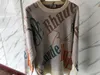 Męskie swetry Rhude Knit Jacquard Sweater Men Bluz Bluzy T230707