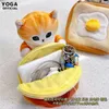 Фаршированные плюшевые животные Mofusand Toast Fried Egg Cat Милая плюшевая сумка для хранения кукол Kawaii Пушистый фарширован