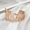 Bracciale con nome personalizzato a catena per uomo Braccialetti con bracciale in acciaio inossidabile personalizzato con apertura regolabile in argento per regalo di gioielli da donna 230706