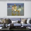 Paysage marin toile Art trois enfants sur la plage Edward Henry Potthast peinture à la main plage paysage oeuvre décor à la maison