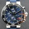 Armbanduhren Aquis Tiefenmesser Chronograph Quarz Herrenuhr Keramik Lünette Schwarzes Zifferblatt Blaues Kautschukarmband 01 774 7708 4154 Luxus 2023