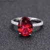 Wedding Rings Shipei Classic 925 Sterling Silver Oval 9 12 MM Emerald Sapphire Ruby Created Gemstone Engagement Ring Fine Jewelry Z230710