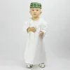 Jubba Thobe chłopcy odzież islamska dzieci muzułmańskie Thobe arabskie Abaya szaty dla chłopca Kaftan Islam ubrania dla dzieci maluch 1-3 Years242D