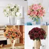 Fleurs décoratives Soie Artificielle Pivoine 5 Tête Rose Blanche Pour Table De Mariage Décoration De La Maison De Mariée Tenant Bouquet Guirlande De Noël